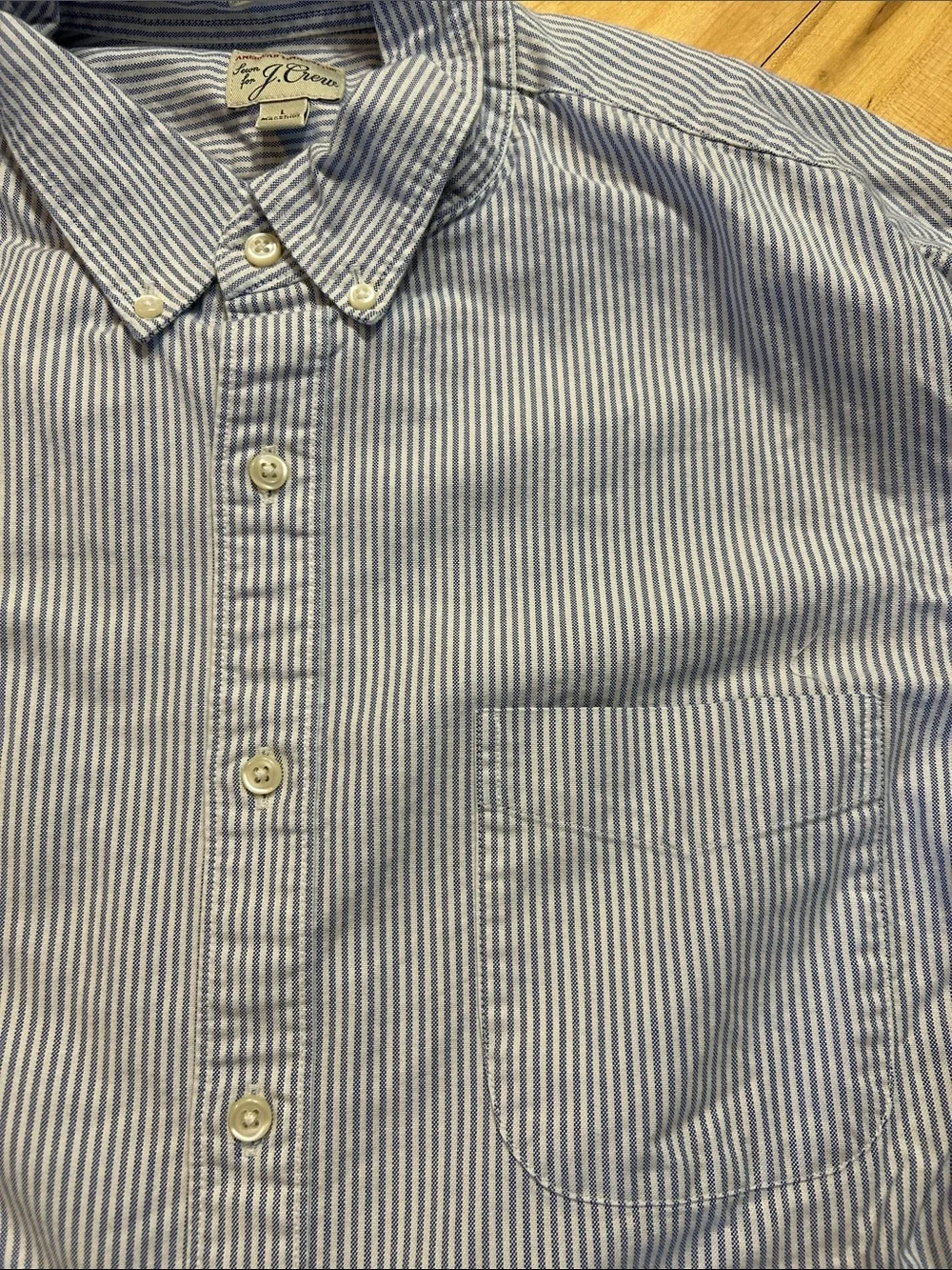 J. Crew Light Blue and White Pinstripe Slim fit Button-Down Shirt